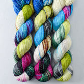 Graffiti Multi - Miss Babs Estrellita fingering weight superwash merino and Lurex yarn