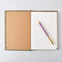 Large Handmade Journal with Green Shimmer Cover