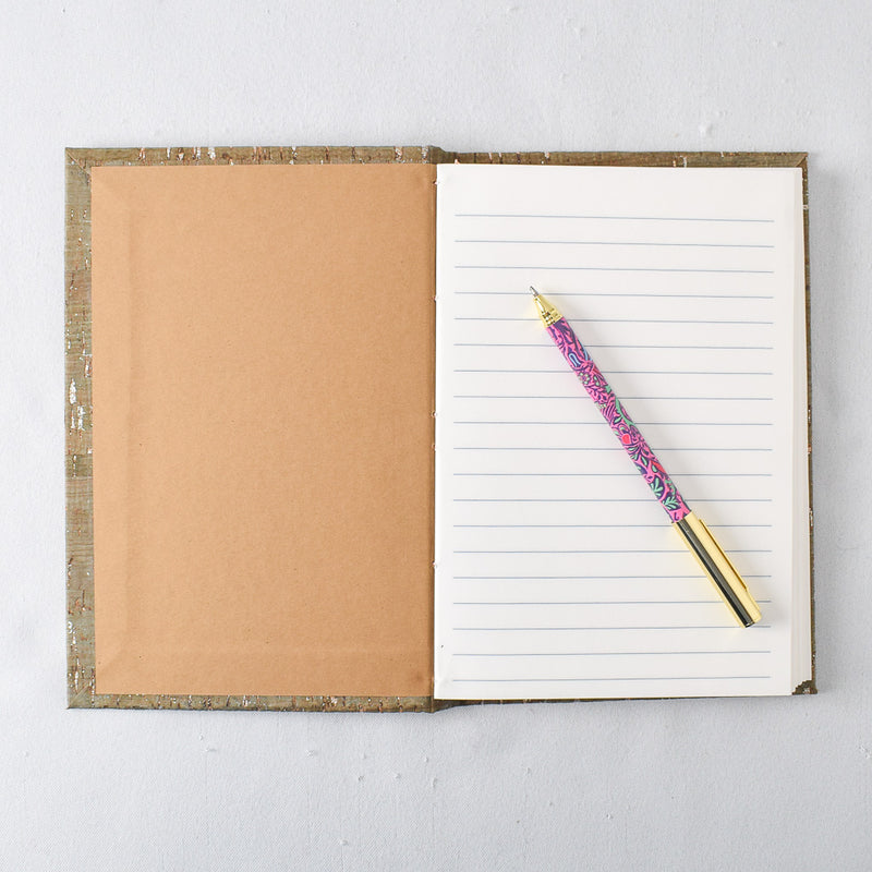 Large Handmade Journal with Green Shimmer Cover
