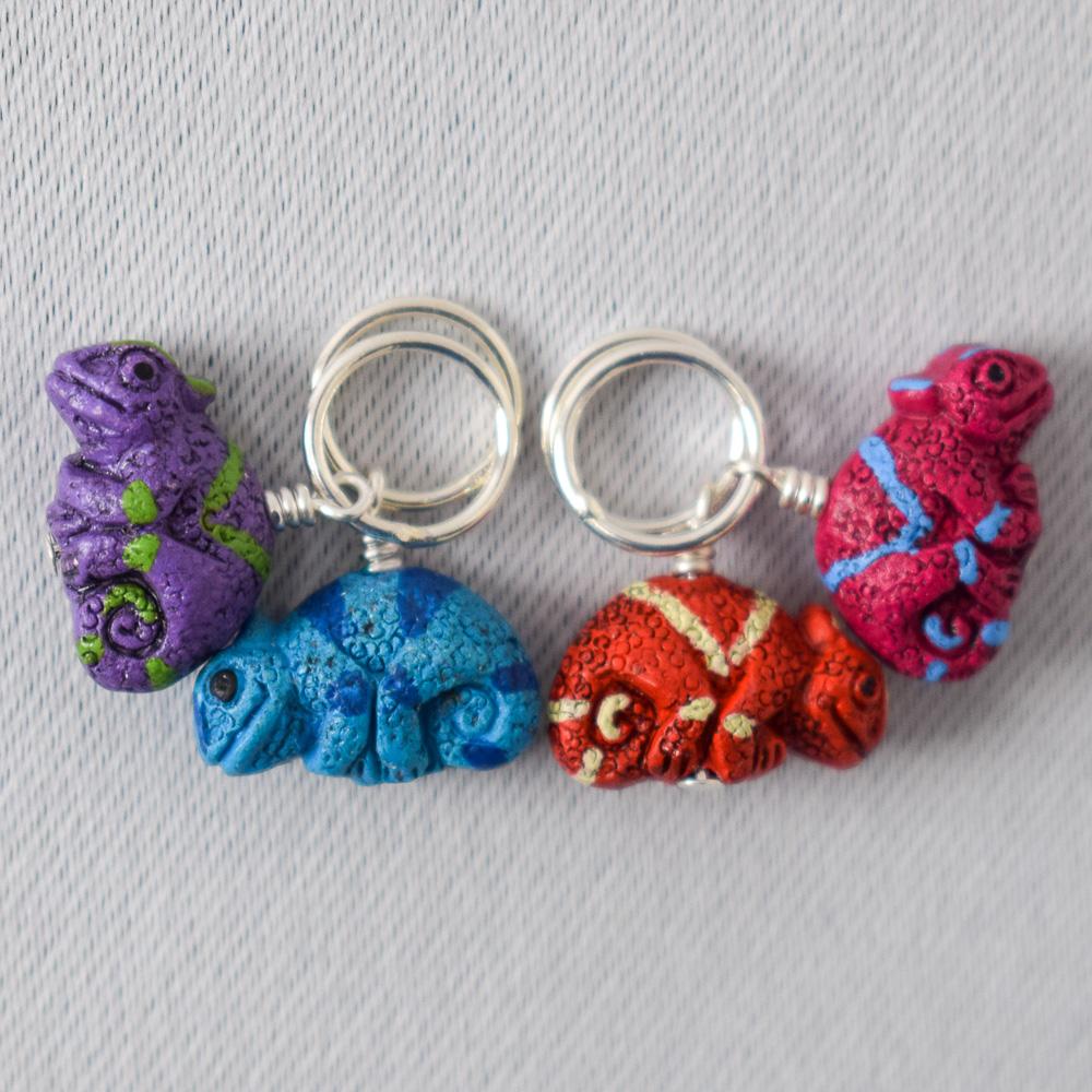 Happy Chameleon Stitch Markers - Miss Babs Stitch Markers
