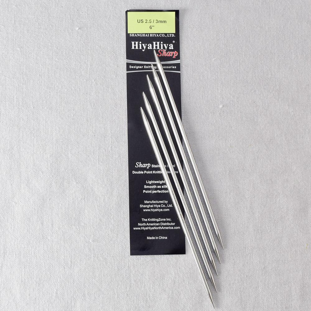 HiyaHiya 6" Sharp Steel Double-Pointed Needles