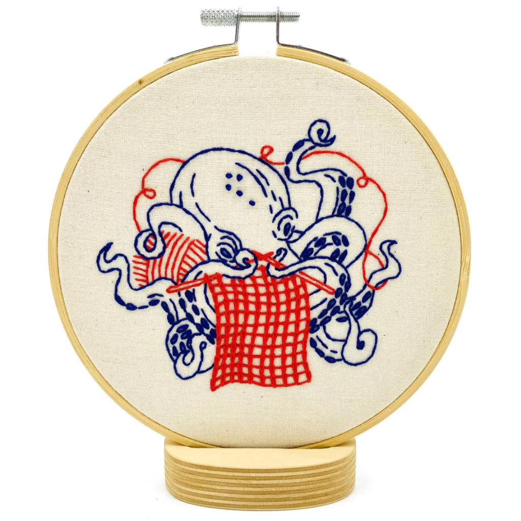 Hook Line and Tinker Knitting Octopus Complete Embroidery Kit - Miss Babs Notions