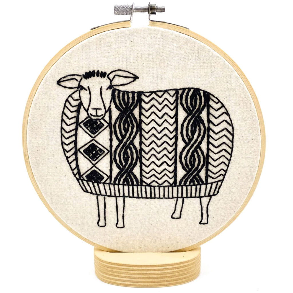 Hook Line and Tinker Sweater Weather Sheep Complete Embroidery Kit - Miss Babs Notions