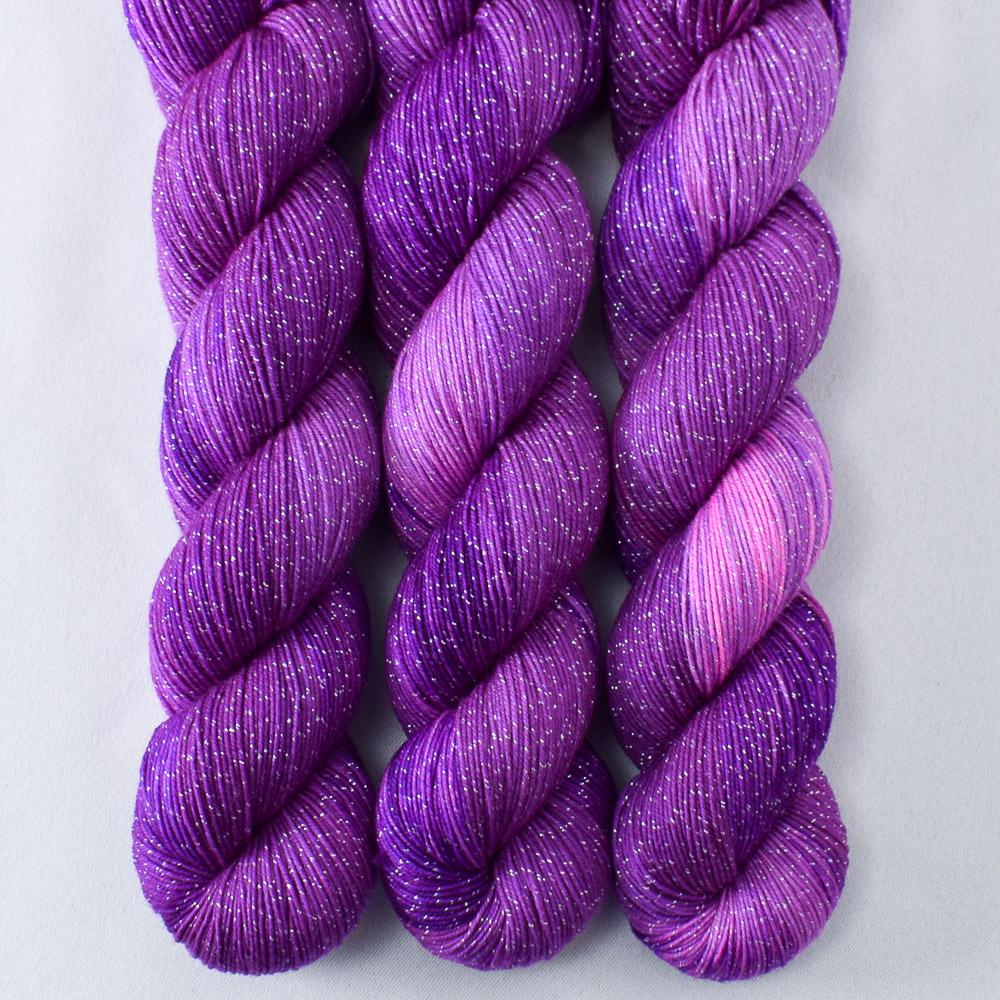 Impatiens - Miss Babs Estrellita fingering weight superwash merino and Lurex yarn