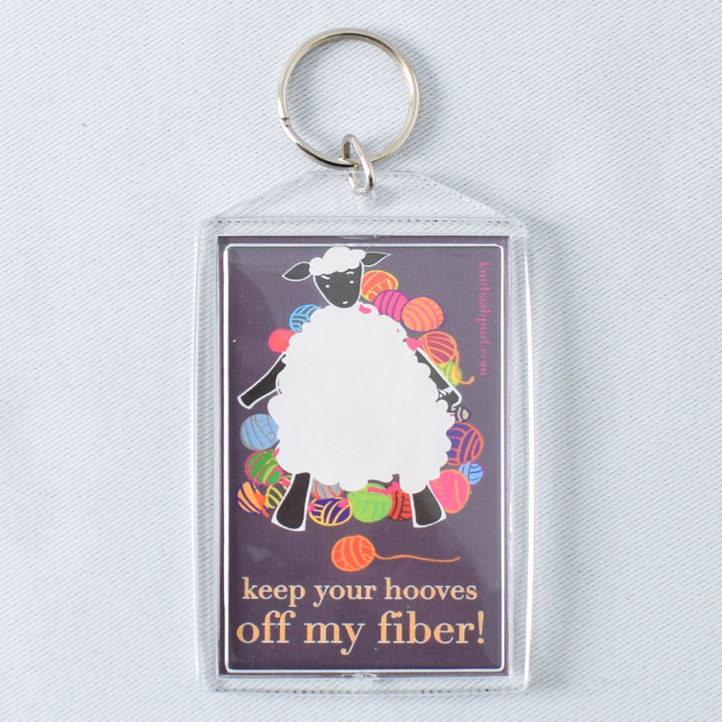 Keep Your Hooves Off My Fiber Key Chain - Miss Babs Notions