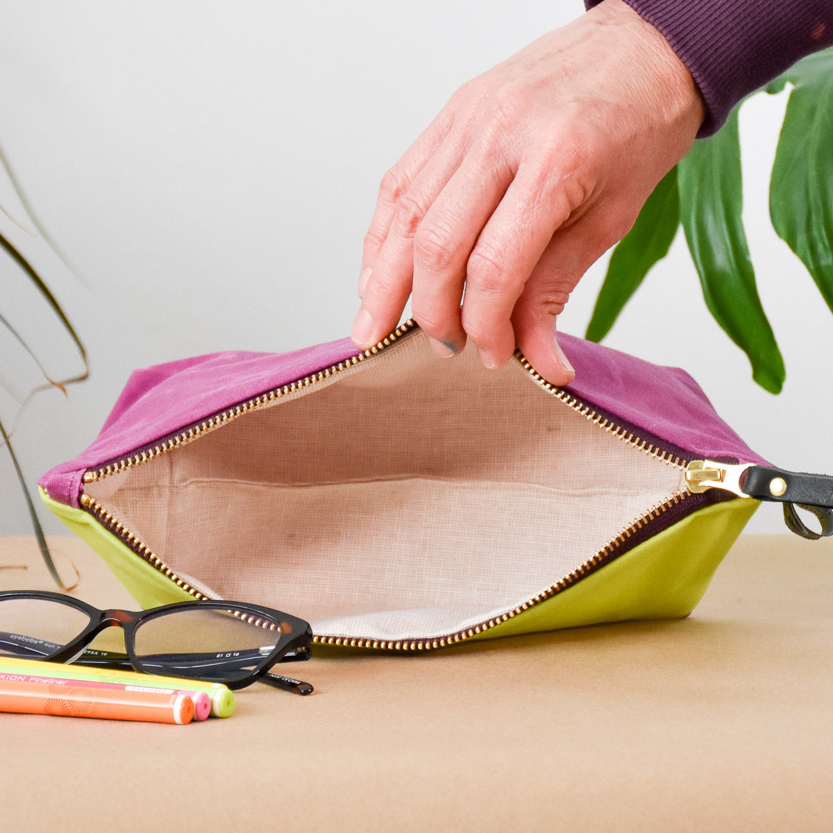 Kiwi and Deep Fuchsia Bag No. 1 - The Essentials Bag