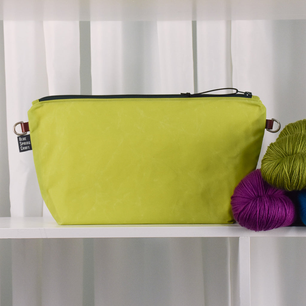 Kiwi with Turquoise Bubbles Bag No. 5 - The Large Zip Project Bag