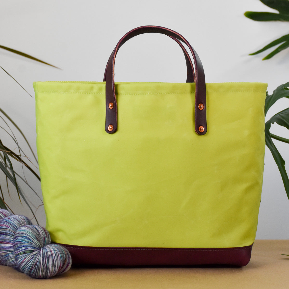 Kiwi with Turquoise Bubbles Bag No. 4 - The Market Bag