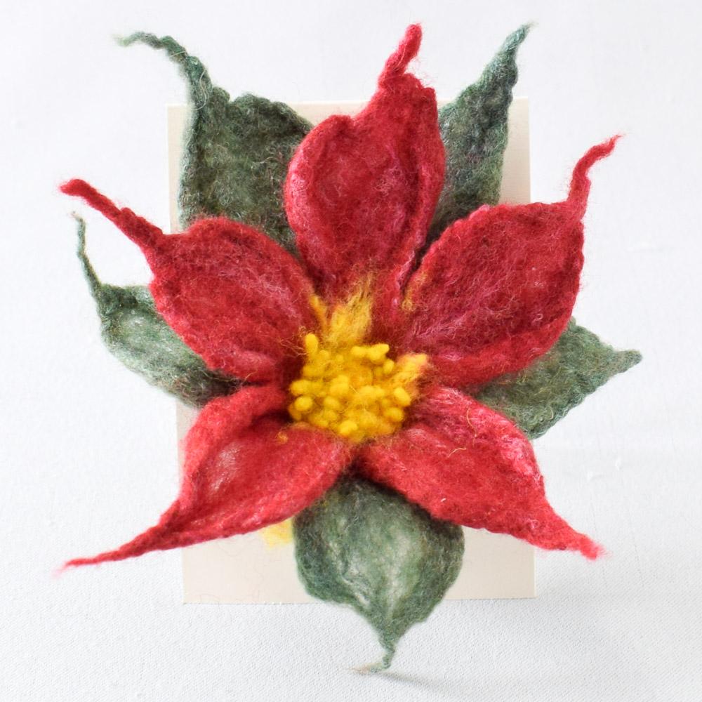 Large Number 3 - Miss Babs Large Felted Flower Pin