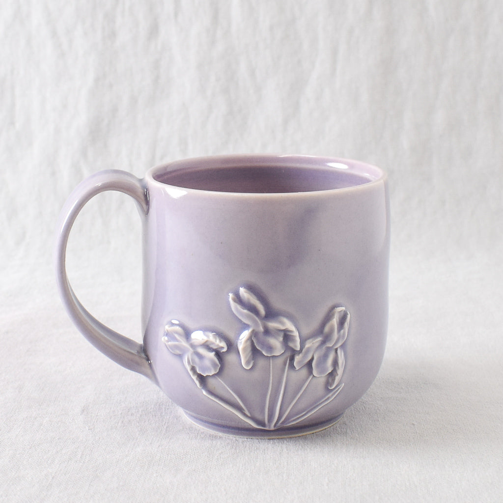 Lavender Irises Mug by JaMpdx