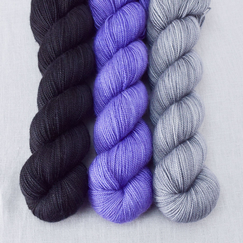 Light Clematis, Obsidian, Slate - Miss Babs Yummy 2-Ply Trio