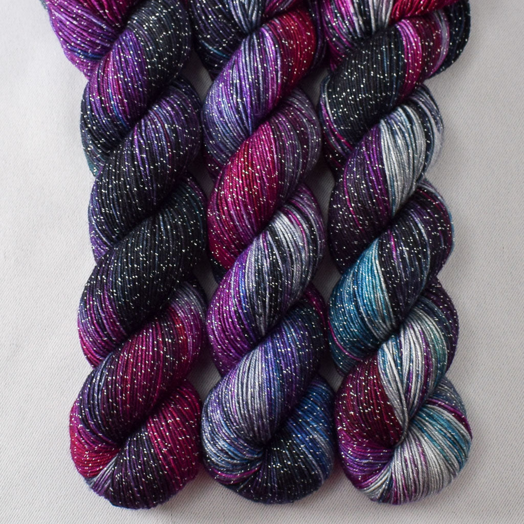Lights Out - Miss Babs Estrellita fingering weight superwash merino and Lurex yarn