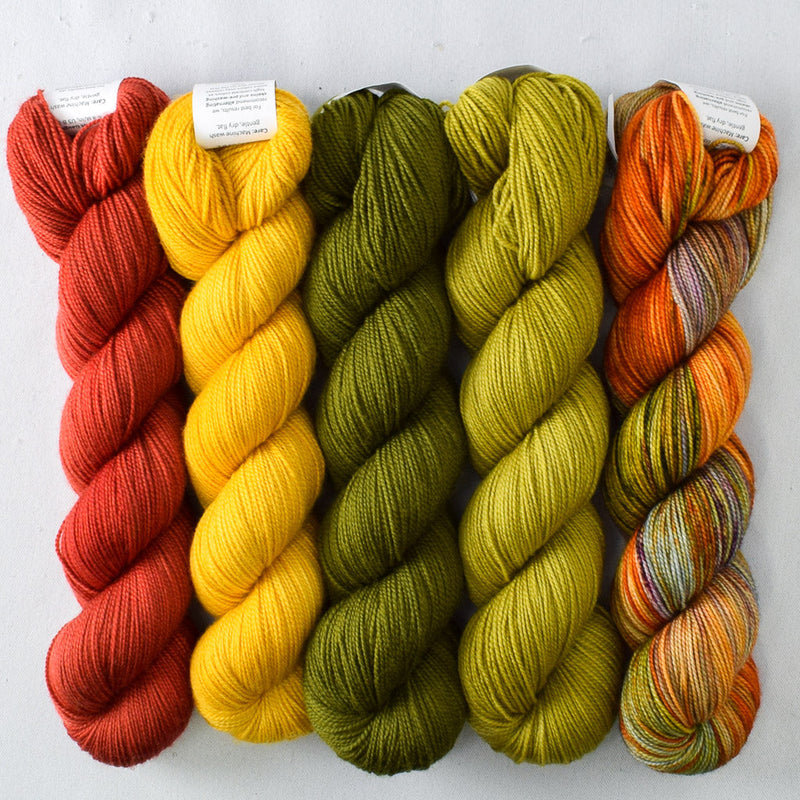 Londontowne, Goldenrod, Moss, Makrut Lime, Soul Food - Miss Babs Aurora Cabin Shawl Set