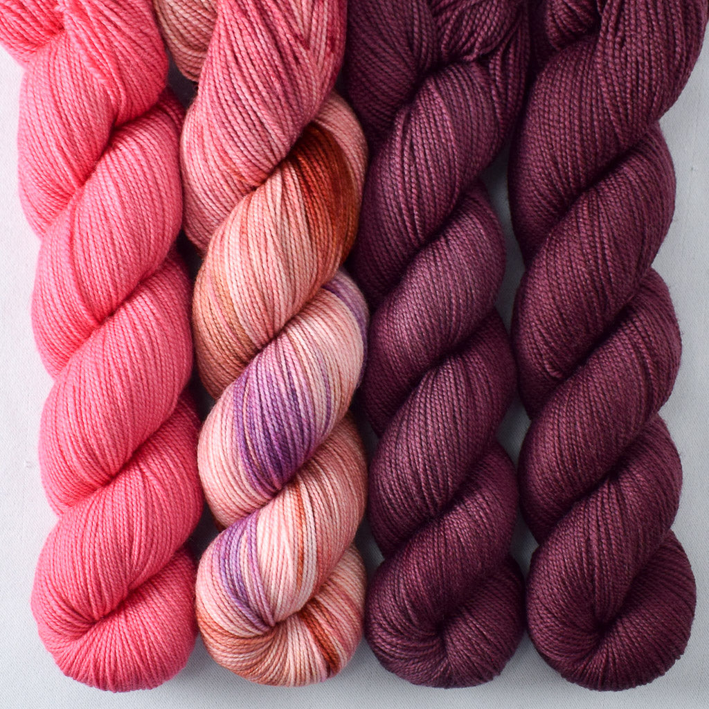 Lotus, Rise and Shine, Plum, Cordovan - Miss Babs Yummy 2-Ply Quartet