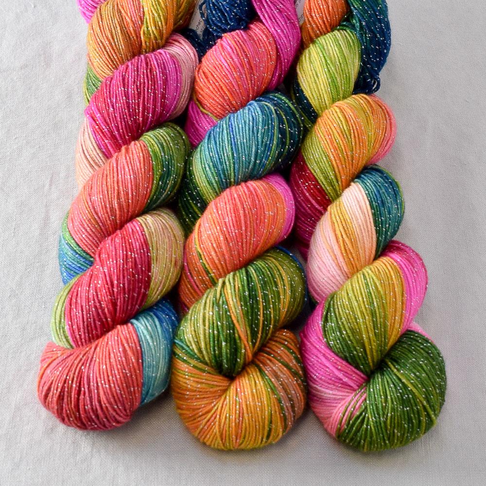 Mad Hatter - Miss Babs Estrellita fingering weight superwash merino and Lurex yarn