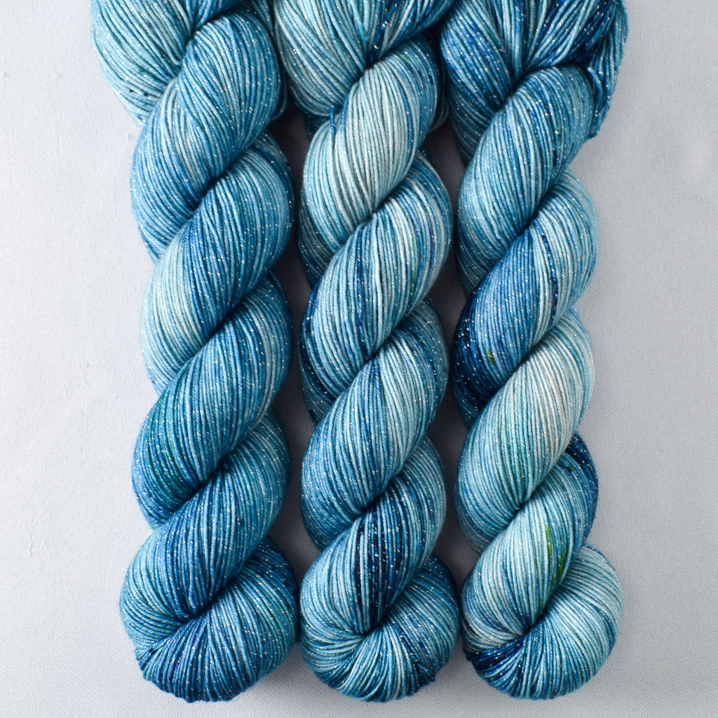 May Morning - Miss Babs Estrellita fingering weight superwash merino and Lurex yarn