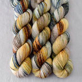 Meadow Brown - Miss Babs Estrellita fingering weight superwash merino and Lurex yarn