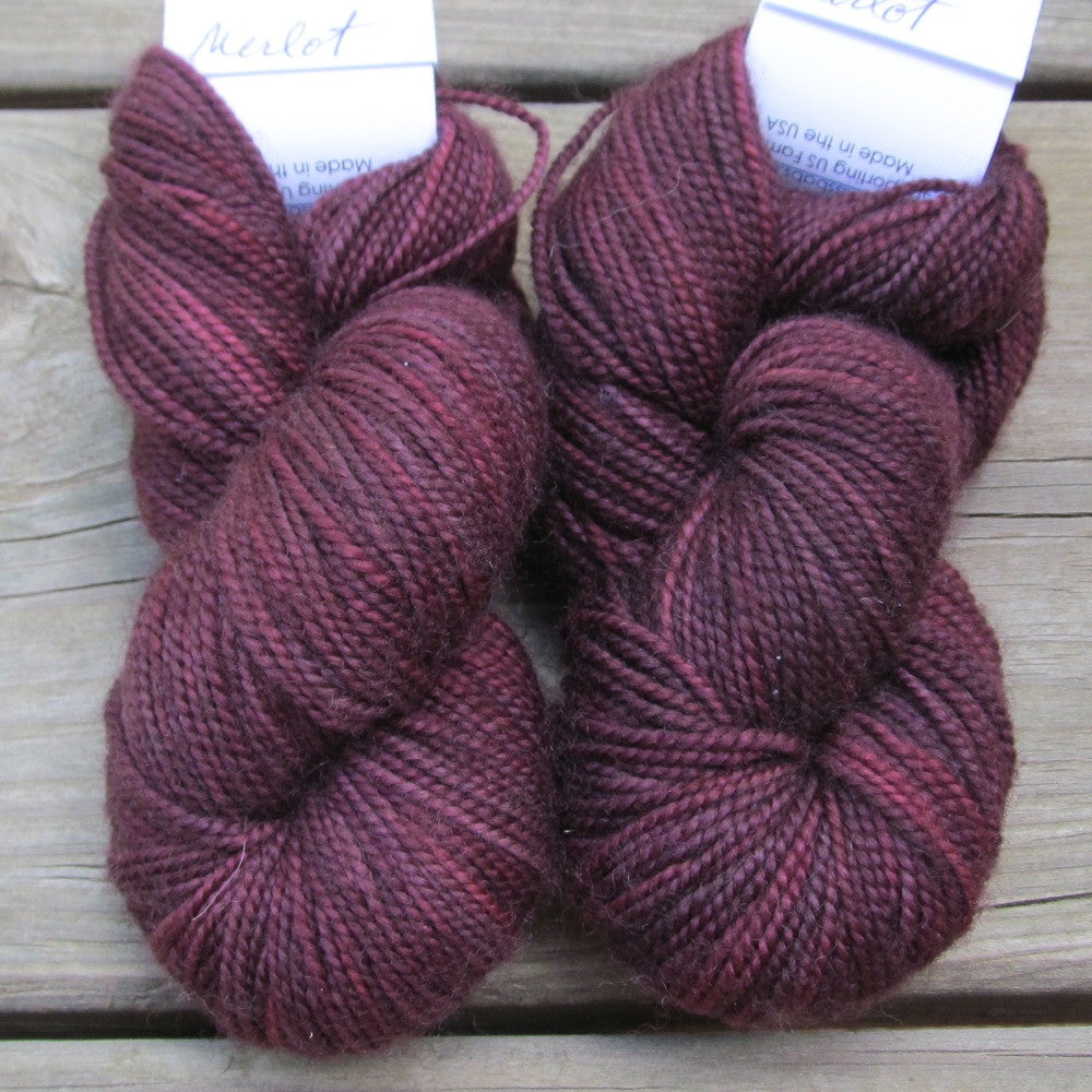 Merlot - Miss Babs Yummy 2-Ply Toes superwash Merino wool yarn