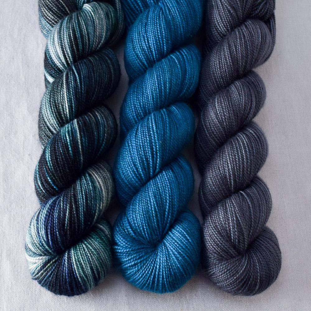 Moonlight Stroll, Pewter, Sea Teal - Miss Babs Yummy 2-Ply Trio