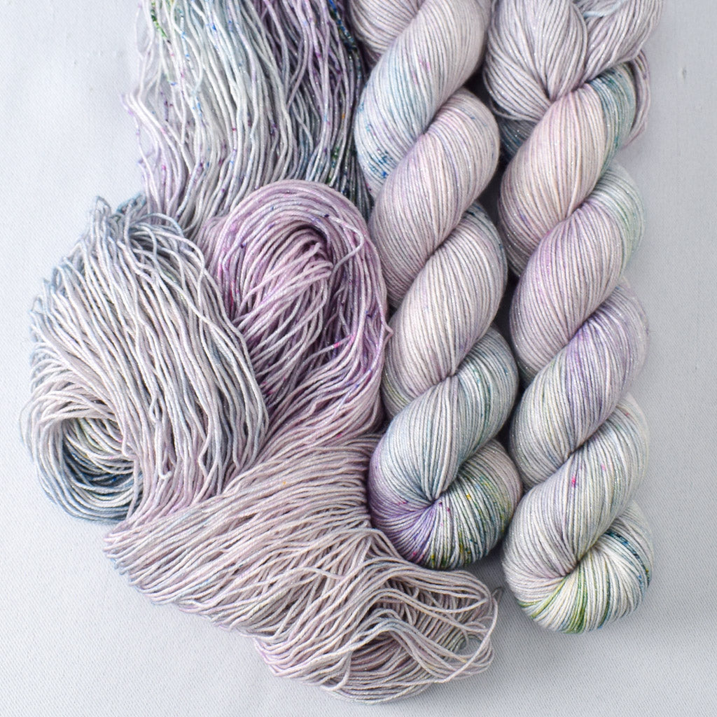 Morning Dream - Miss Babs Estrellita fingering weight superwash merino and Lurex yarn