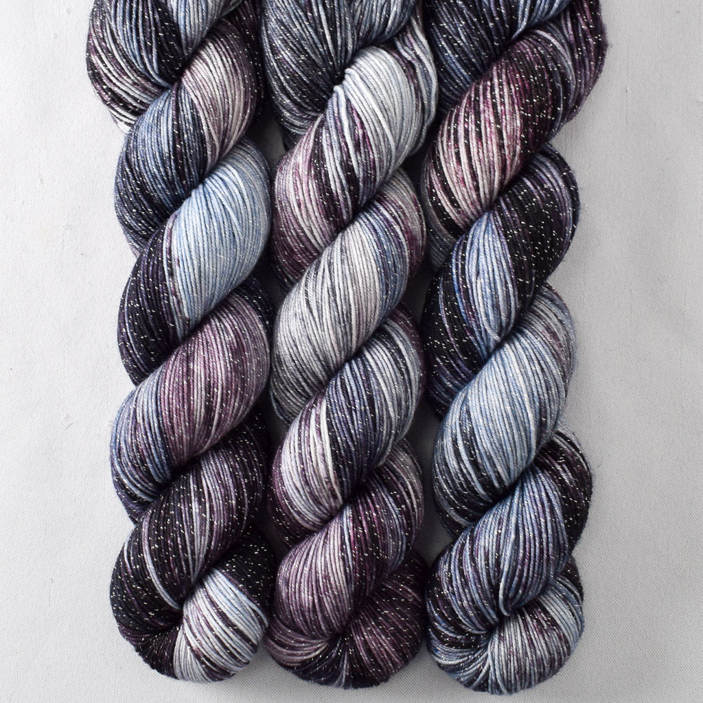 Morticia - Miss Babs Estrellita fingering weight superwash merino and Lurex yarn