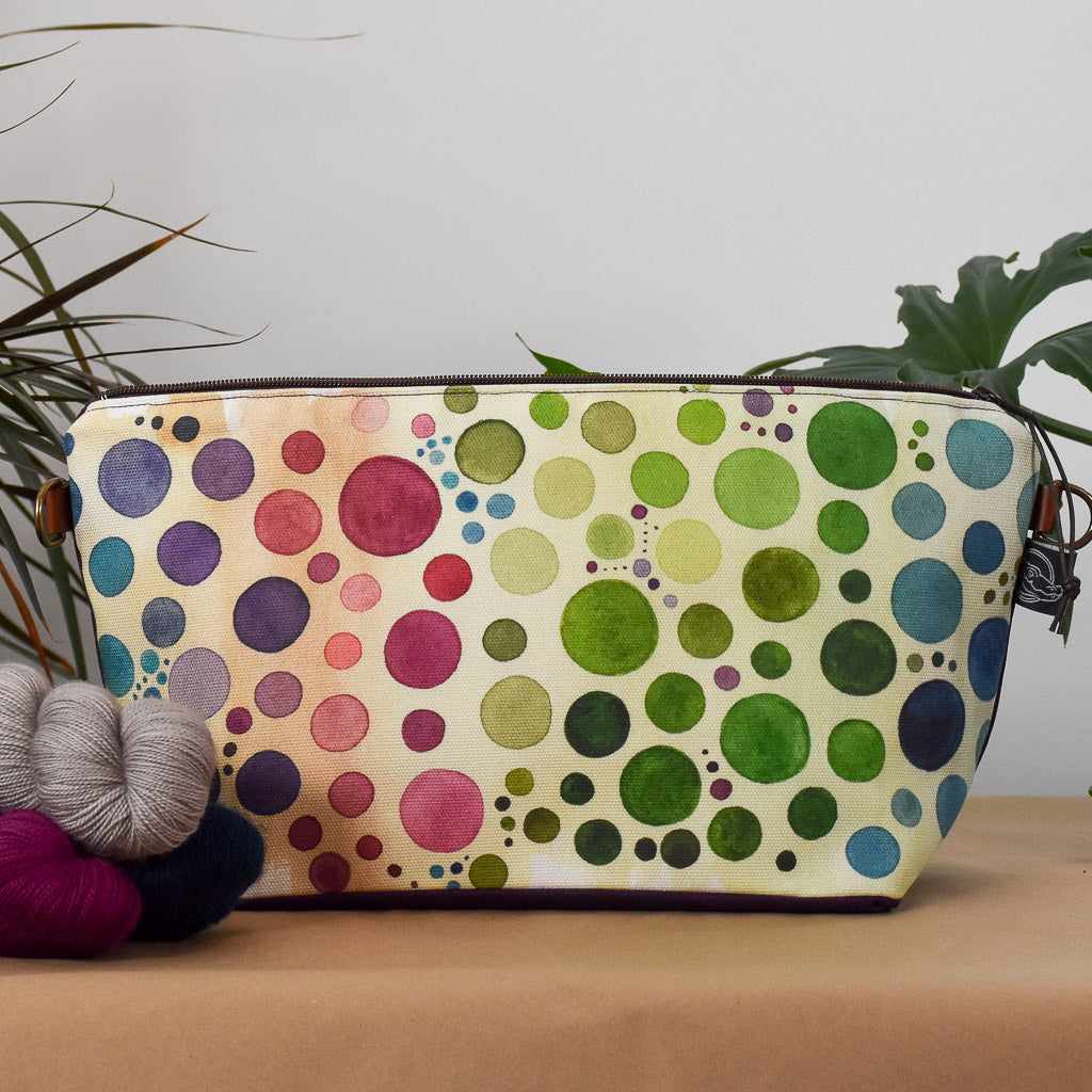 Purple with Multi Bubbles Bag No. 5 - The Large Zip Project Bag