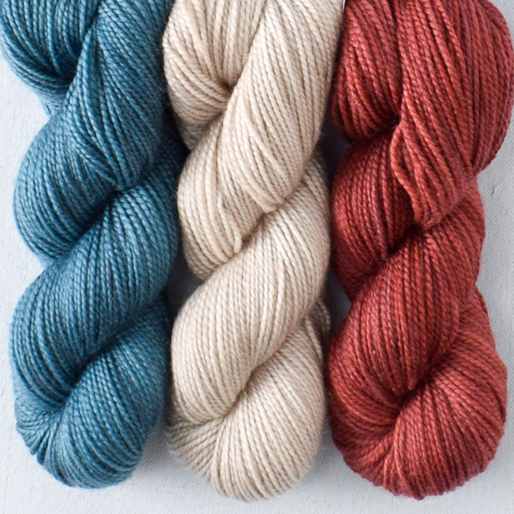 Mystery Gnome Trio: Blue Ocean, Coastal Fog, Corset - Miss Babs Toe Trio
