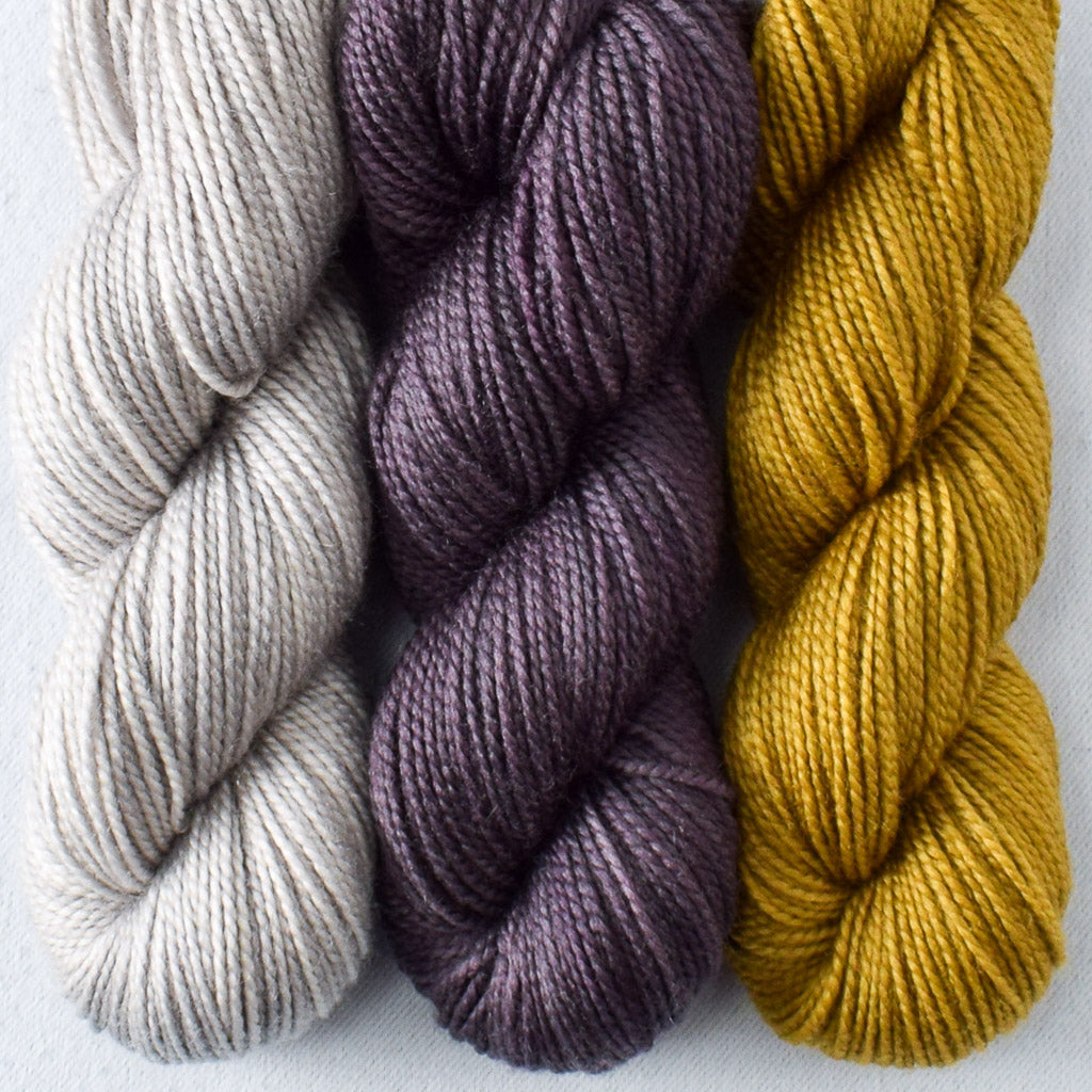 Mystery Gnome Trio: Fleur de Sel, Cat Tail, Antique Brass - Miss Babs Toe Trio
