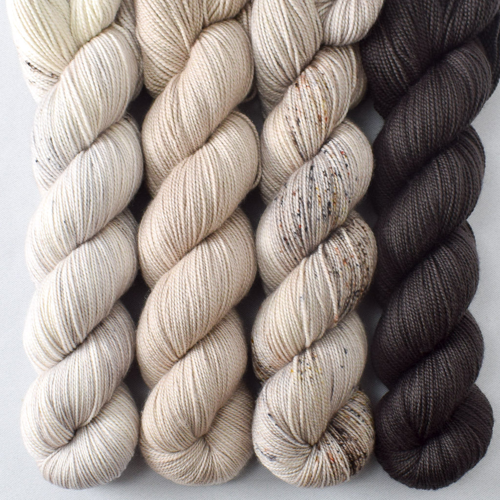Neutral 2, Coastal Fog, Neutral 4, Dark Pegasus - Miss Babs Yummy 2-Ply Quartet