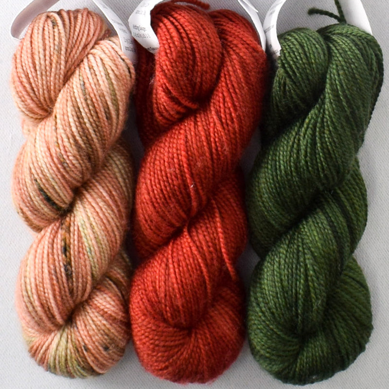 Nori, Rosy Finch, Turkey Red - Miss Babs Toe Trio
