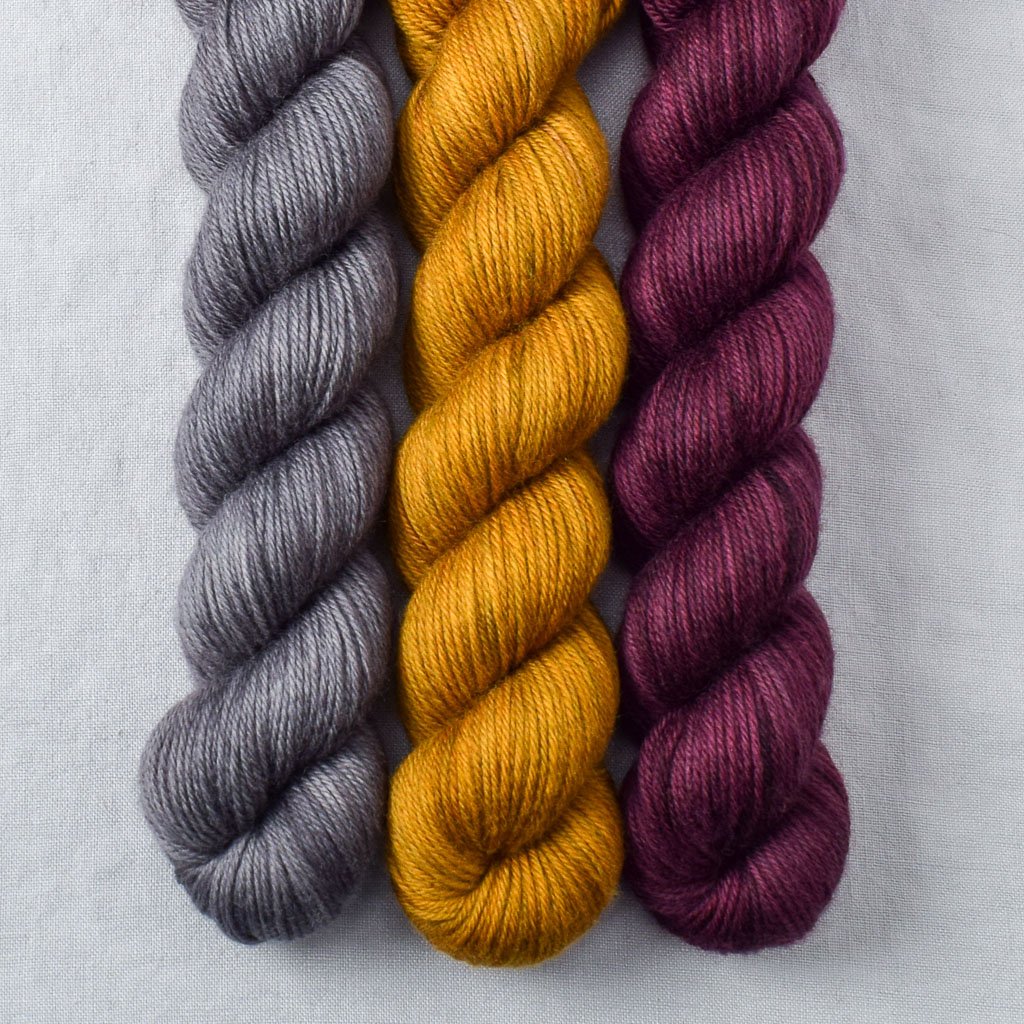 Old Gold, Oxidized Silver, Plum - Miss Babs Yowza Mini Trio