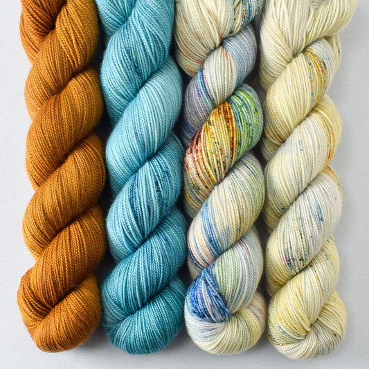 Old Gold, Tranquil Waters, Reedy River, Cape Shoveler - Miss Babs Yummy 2-Ply Quartet