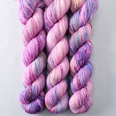 Orchid Fantasia - Miss Babs Estrellita fingering weight superwash merino and Lurex yarn
