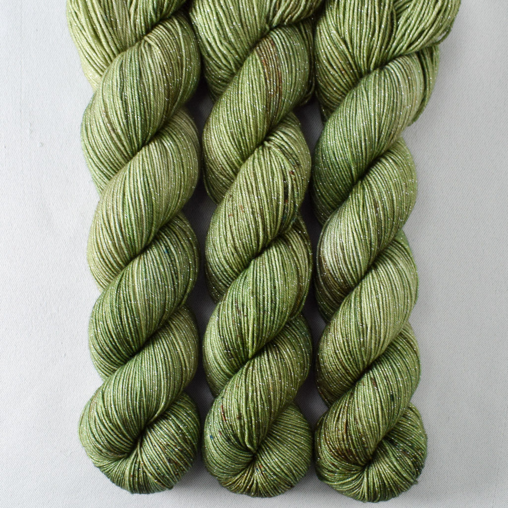 Peace Lily - Miss Babs Estrellita fingering weight superwash merino and Lurex yarn