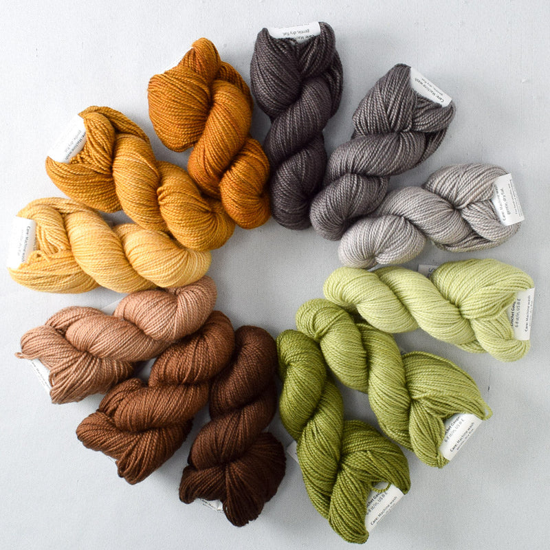 Pegasus, Herb Garden, Death by Chocolate, Old Gold A - Miss Babs Crown Wools Set