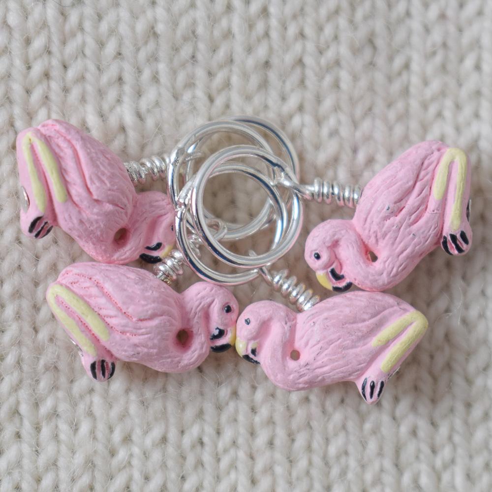 Pink Flamingo Stitch Markers - Miss Babs Stitch Markers
