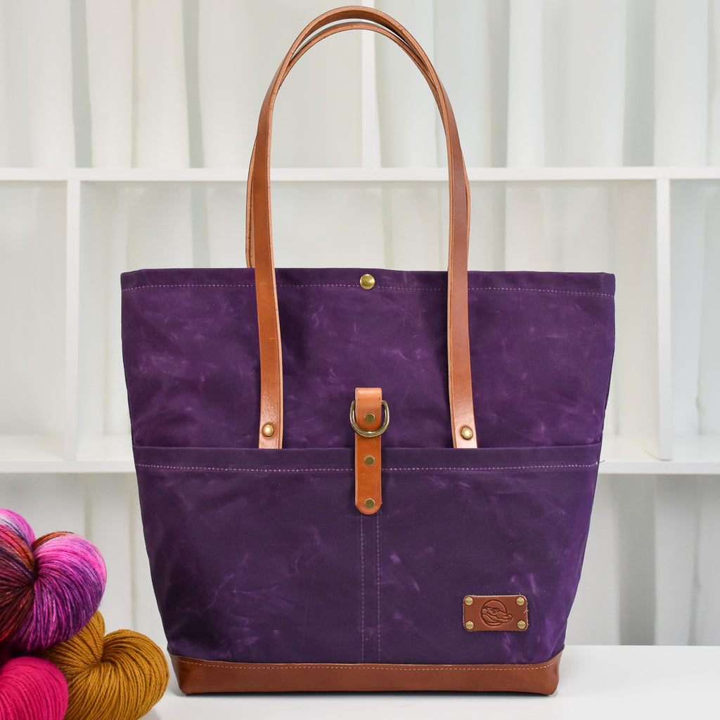 Purple Bag No. 3 with Caramel Leather - The Everywhere Bag