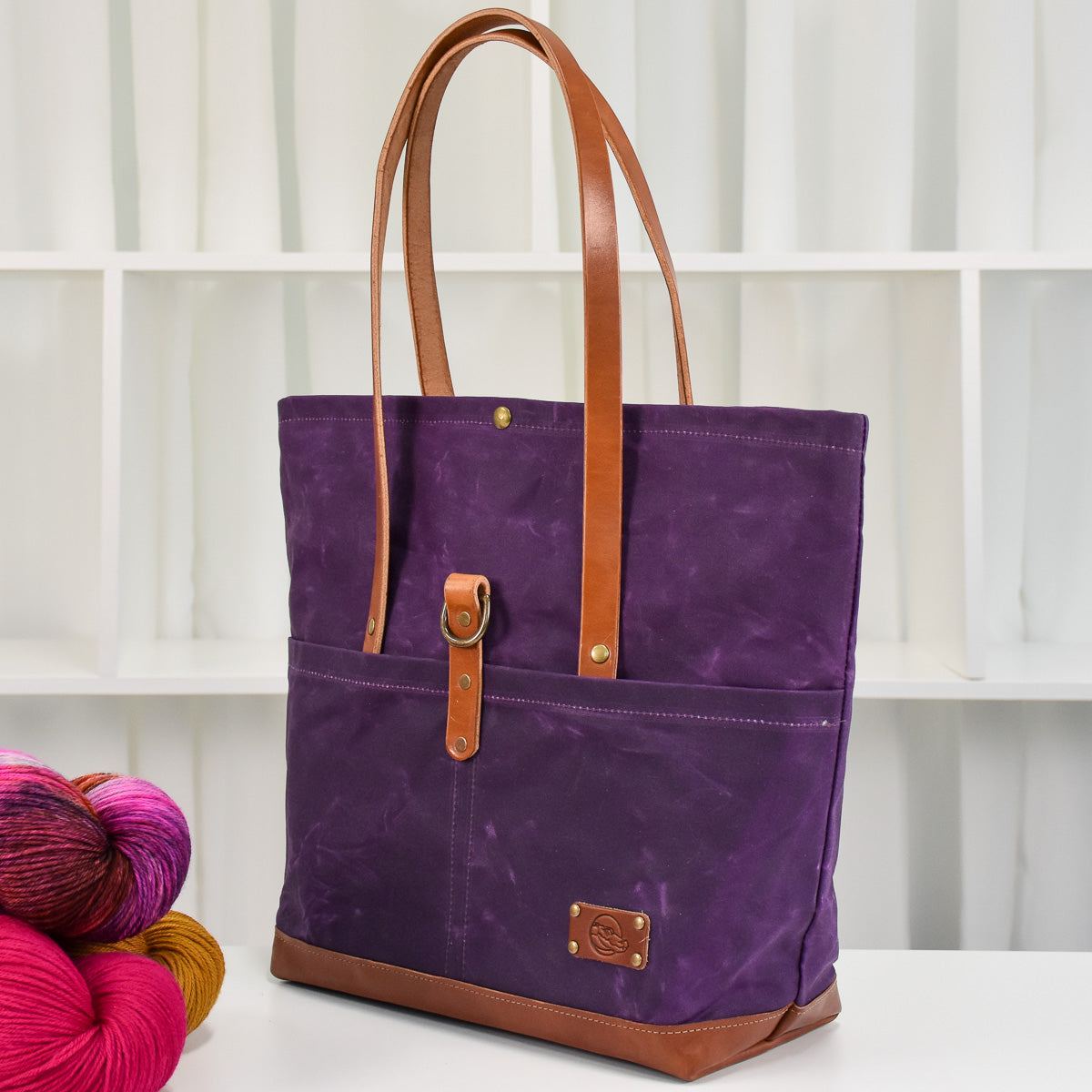 Purple Bag No. 3 with Caramel Leather - The Everywhere Bag