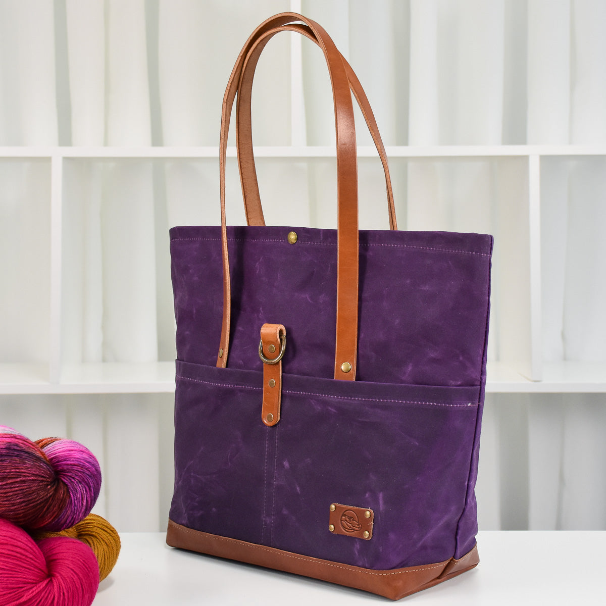 Purple Bag No. 3 with Caramel Leather - The Everywhere Bag