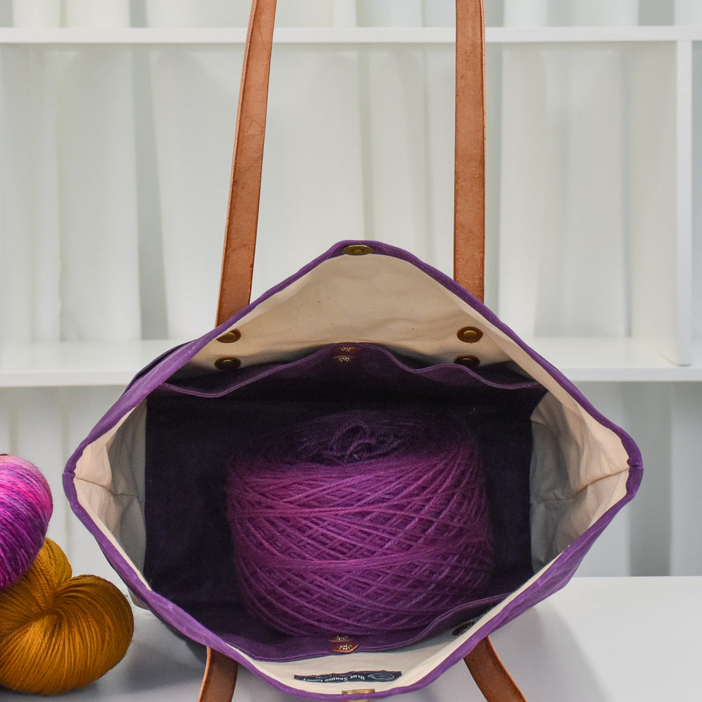 Purple Bag No. 3 with Caramel Leather - The Everywhere Bag
