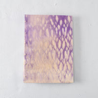 Medium Handmade Journal with Purple and Beige Hand Dyed Cover