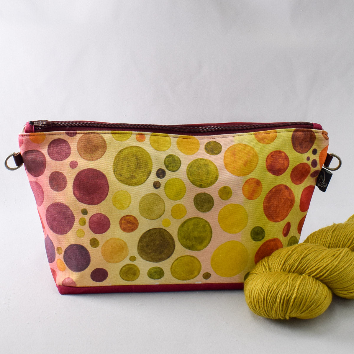 Raspberry with Warm Bubbles Bag No. 5 - The Large Zip Project Bag