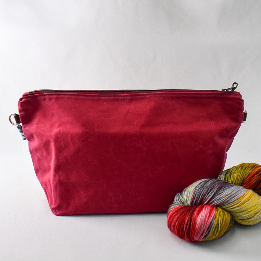 Raspberry with Warm Bubbles Bag No. 5 - The Large Zip Project Bag