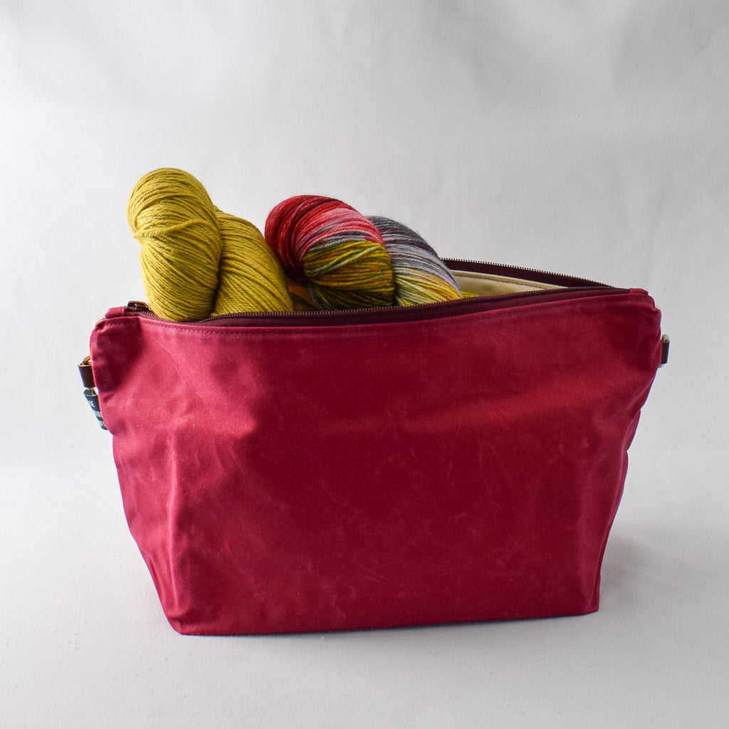 Raspberry with Warm Bubbles Bag No. 5 - The Large Zip Project Bag