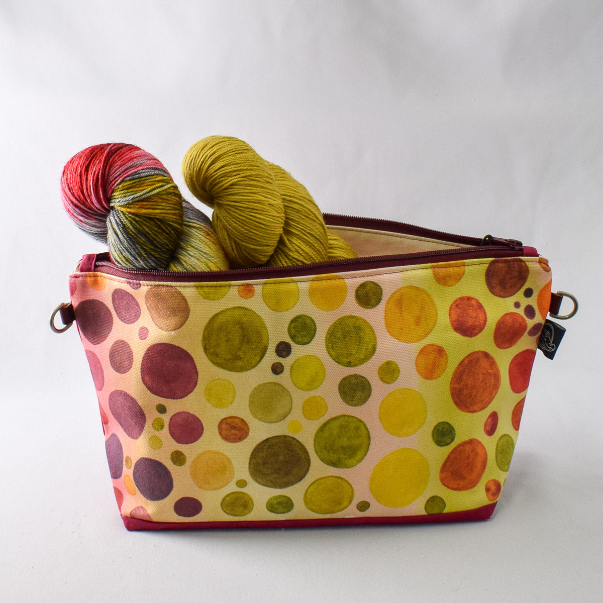 Raspberry with Warm Bubbles Bag No. 5 - The Large Zip Project Bag