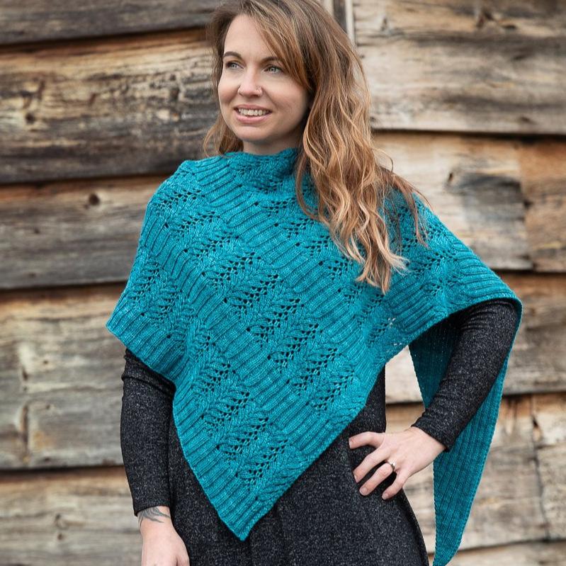 Rib and Lace Shawl - Handmade Sample Garment