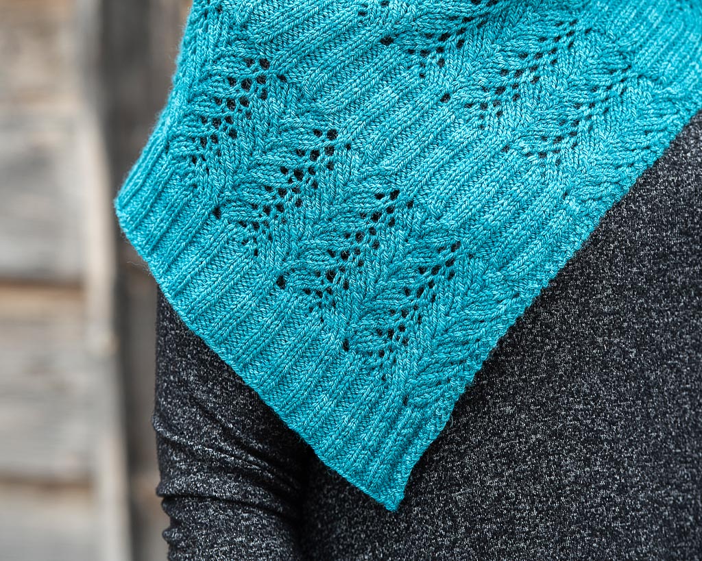 Rib and Lace Shawl - Handmade Sample Garment