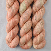 Rosy Finch - Miss Babs Estrellita fingering weight superwash merino and Lurex yarn