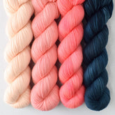 Sea Dragon, Rhodochrosite, Dahlia, Half Past Midnight - Miss Babs Yummy 2-Ply Quartet