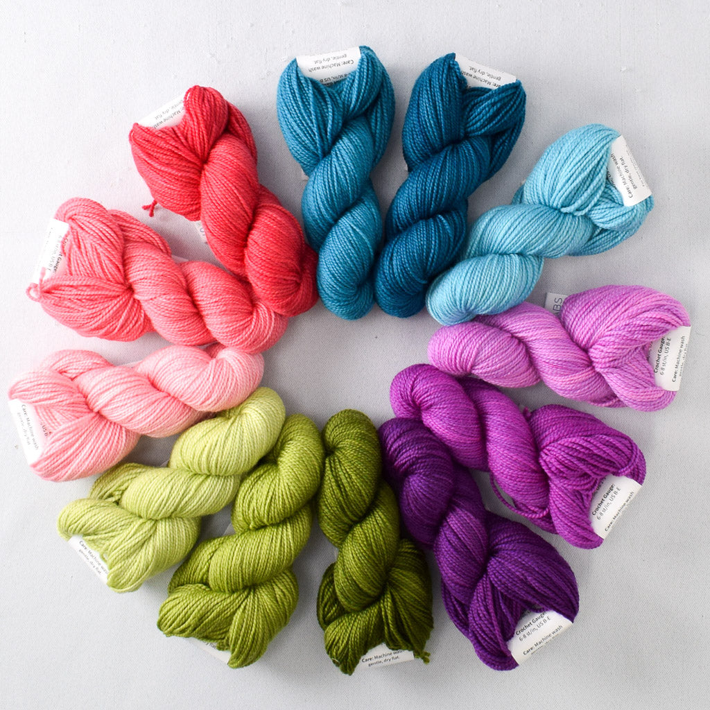 Sea Teal, Scorpio, Hops, Flamingo A - Miss Babs Crown Wools Set